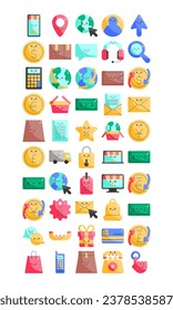 set of illustrations related to e-comerce