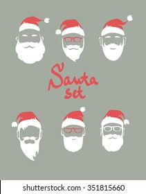 Set illustrations -- Santa avatars