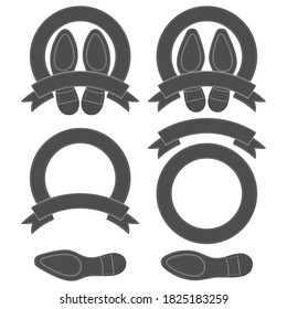 Set of illustrations with shoe soles. Isolated vector objects on a white background.