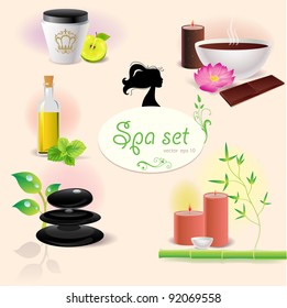 Set of illustrations of spa elements