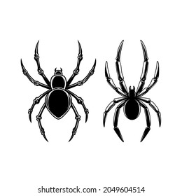 Set of Illustrations of spider. Design element for logo, label, sign, emblem, poster. Vector illustration