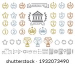 A set of illustrations that can be used for ranking. Pictogram-like icon set.