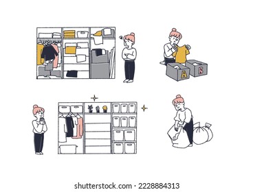 A set of illustrations that will make you a minimalist and organized person
