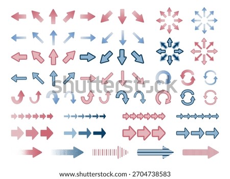A set of illustrations of various arrows pointing in different directions.