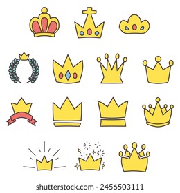 Set von Illustrationen von verschiedenen Kronen für Ranking, etc.