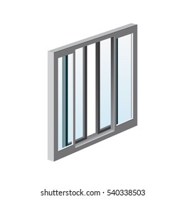 A set of illustrations - vector icons windows. Element 6 window coupe.