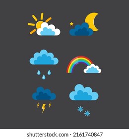A set of illustrations for the weather forecast.