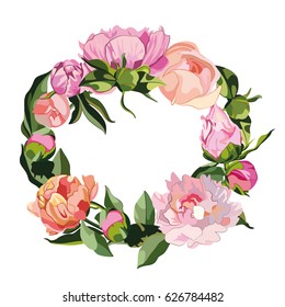 A set of illustrations for website - vector icons flowers. Element 12 flower frame