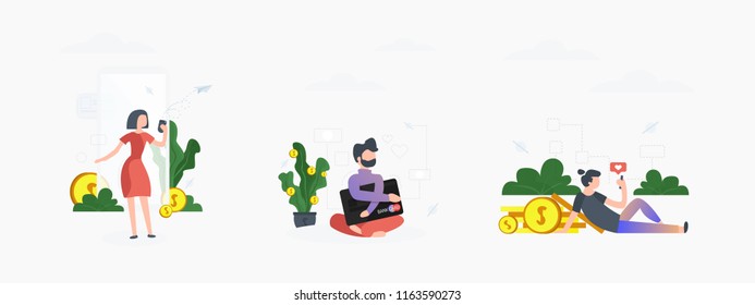 Set of ilustration about Finance