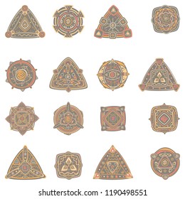 set image of abstract shapes. the theme of the east and the ethnics. abstraction. Can be used for websites, postcard design, etc.