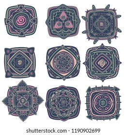 set image of abstract shapes. the theme of the east and the ethnics. abstraction. Can be used for websites, postcard design, etc.