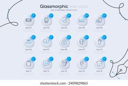 Set of Image carousel, Favorite app and Love cooking line icons for web app. Analytical chat, Report diagram, Food order icons. Father day, Full rotation, Approved agreement signs. Vector