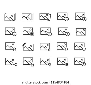 Set of Image Editing Related Vector Editable Stroke. 48x48 Pixel Perfect.Icon