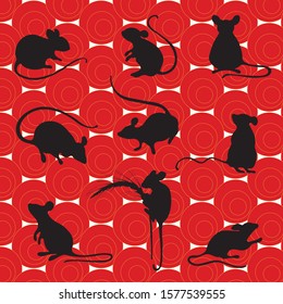 Set with the image of field mice. For the design of children's clothing, textiles, cards, stickers, stickers