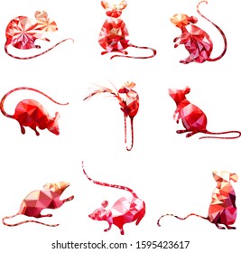 Set with the image of field mice. For the design of children's clothing, textiles, cards, stickers, stickers