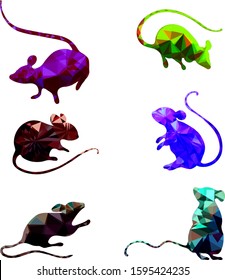 Set with the image of field mice. For the design of children's clothing, textiles, cards, stickers, stickers
