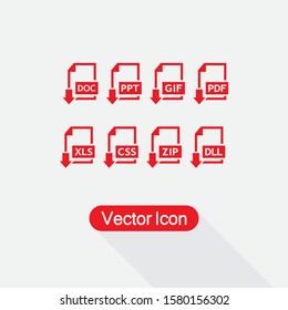 Set of Image File Formats icons Vector Illustration Eps10