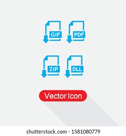 Set of Image File Formats icons Vector Illustration Eps10