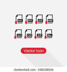 Set of Image File Formats icons Vector Illustration Eps10