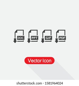 Set of Image File Formats icons Vector Illustration Eps10