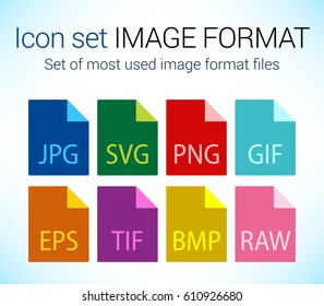 Set of image file type icons