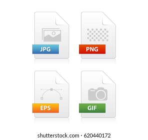 Set of image file type icons
