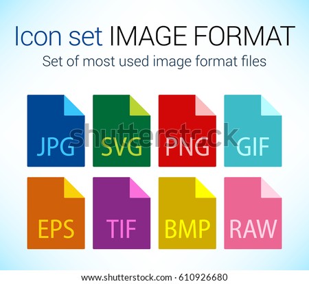 Set of image file type icons