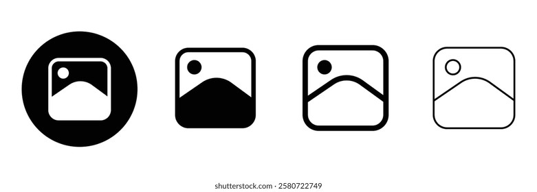 Set of image gallery icon collection. Photo gallery, gallery, album symbol. Vector Illustration.