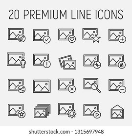 Set of image icons in modern thin line style. High quality black outline picture symbols for web site design and mobile apps. Simple linear image pictograms on a white background.
