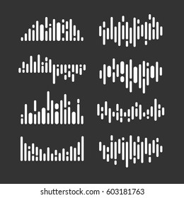 Set image of the sound wave. Icons equalizer. Vector illustration.