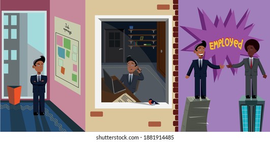 Set of images about job searching