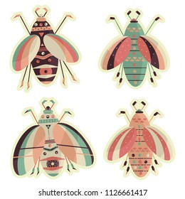 a set of images of abstract beetles.