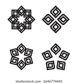 set of images of abstract ornaments
