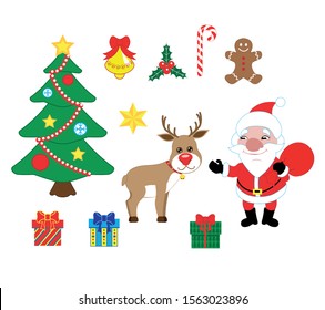 set of images for Christmas, without background, isolated. Clip art for your design