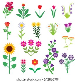 A set of images of different flowers