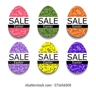 A set of images of eggs for processing sales for Easter. Vector illustration.