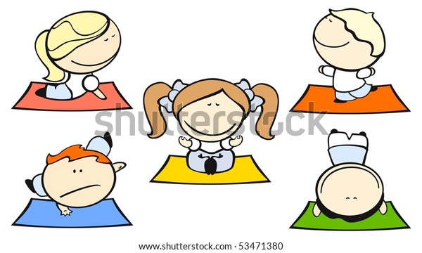 Set Images Funny Kids On White Stock Vector (Royalty Free) 53471380