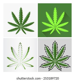 set of images of marijuana