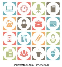 Set images office. Vector. EPS-10 (non transparent elements,non gradient).