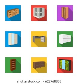 The set of images on the theme of sleep and rest. Different beds for every taste and color.Bed icon in set collection on flat style vector symbol stock illustration.