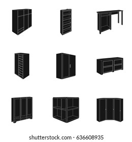 The set of images on the theme of sleep and rest. Different beds for every taste and color.Bed icon in set collection on black style vector symbol stock illustration.