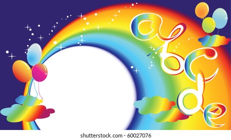 set of images of rainbow alphabet