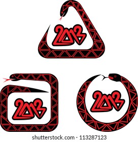 set of images snake - a symbol of 2013