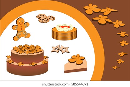 A set of images of sweets with cookies