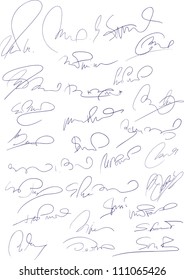 Set of imaginary signature. Vector.