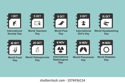 set an important day of International level design logo
