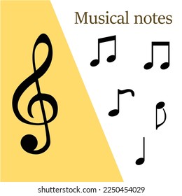 Set of important musical notes