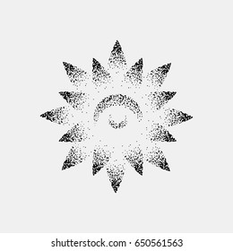 Set of impossible and other tattoo shapes, dotwork, blackwork all made of dots. Geometrical, sacred figures stars and cubes.