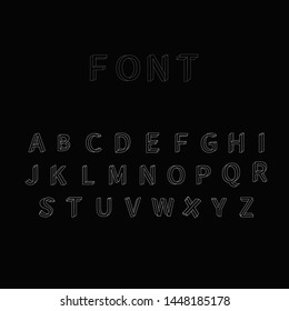 Set of impossible shape font. Vector alphabet set on black background.