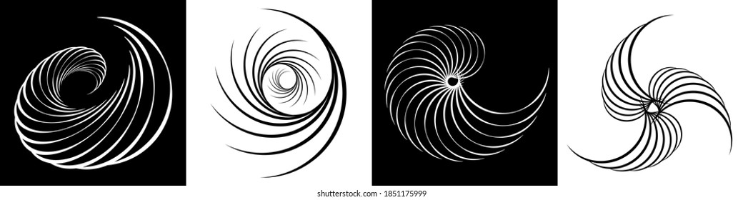 Set of impossible shapes. Optical illusion. Abstract shapes. Minimal geometric logo. Vector illustration EPS 10